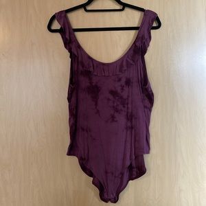 American Eagle purple tie dye bodysuit